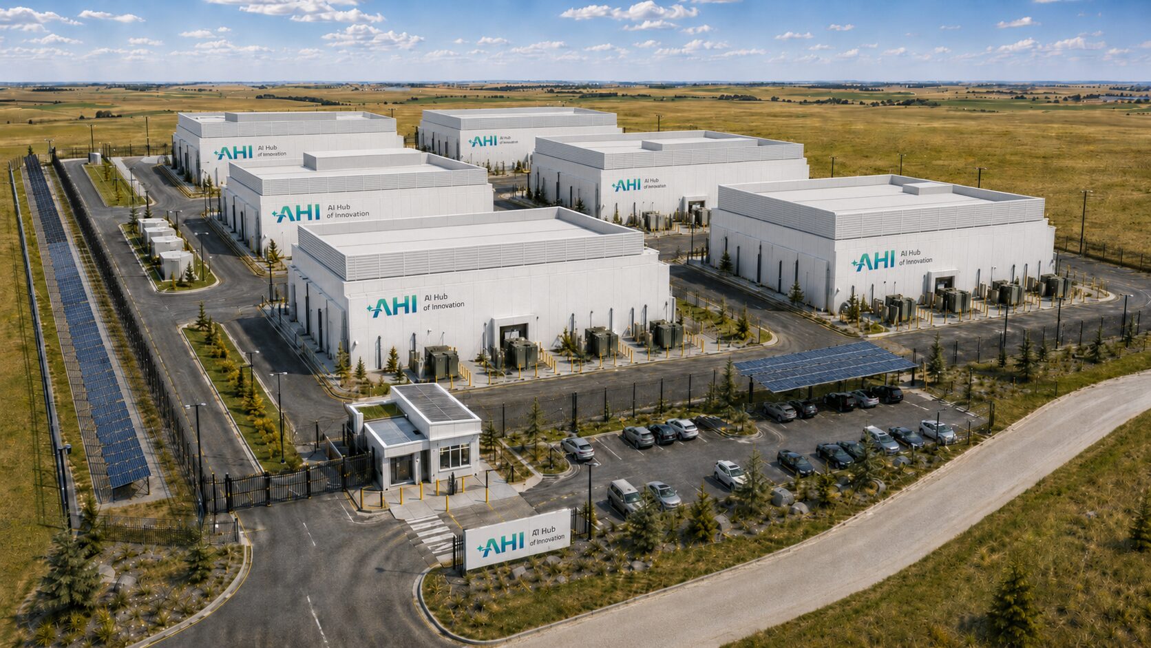 AHI campus aerial render